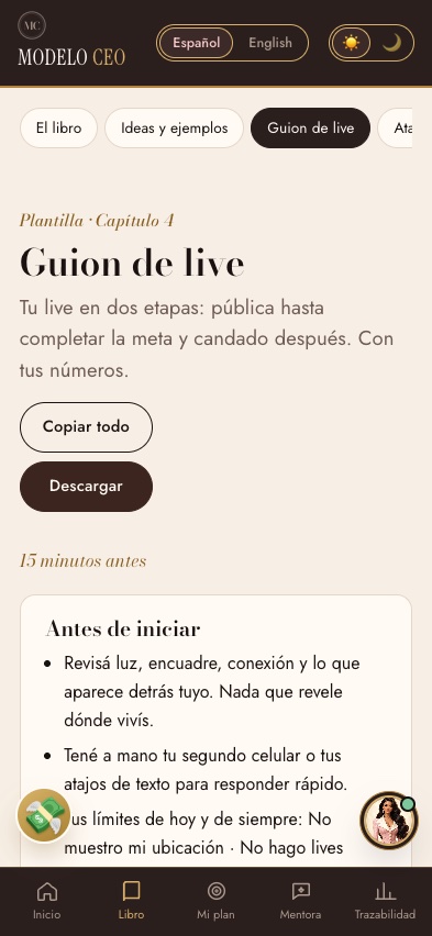 Guion de live